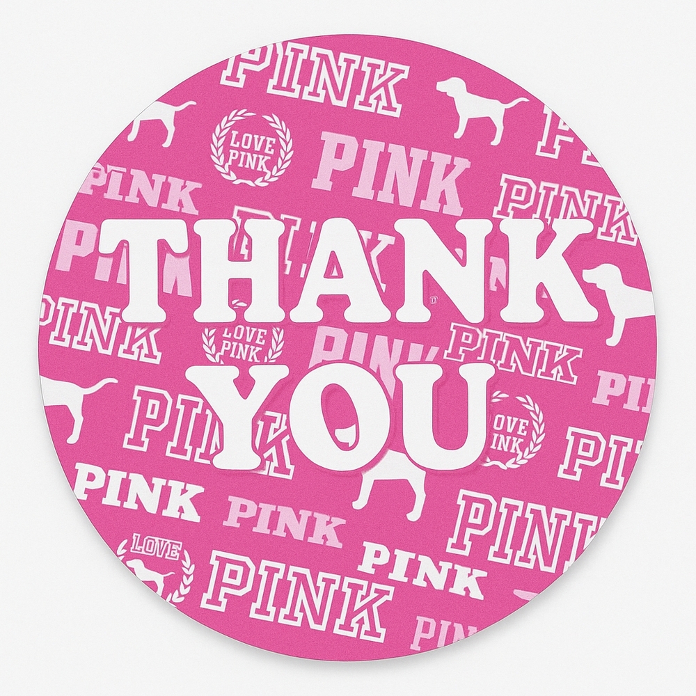 120 Thank You Stickers PINK VS